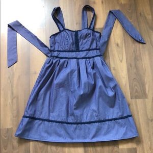Kimchi Blue XS dark blue w/ white pinstripes dress